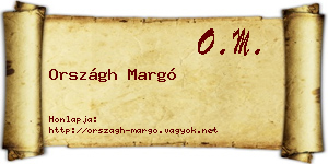 Országh Margó névjegykártya